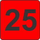 Number Twenty Five (25) Fluorescent Circle or Square Labels